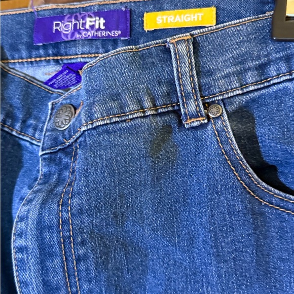 Catherines Women’s Relaxed Straight Leg Blue Jeans - Picture 2 of 6